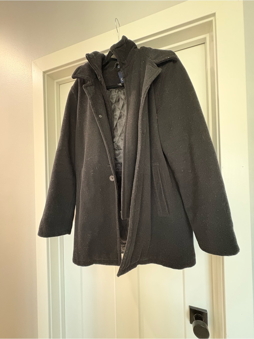 Champs Black Men's Wool-Blend Pea Coat